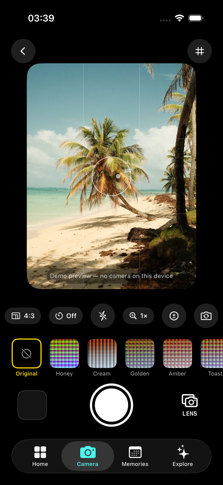 Filmode live LUT camera